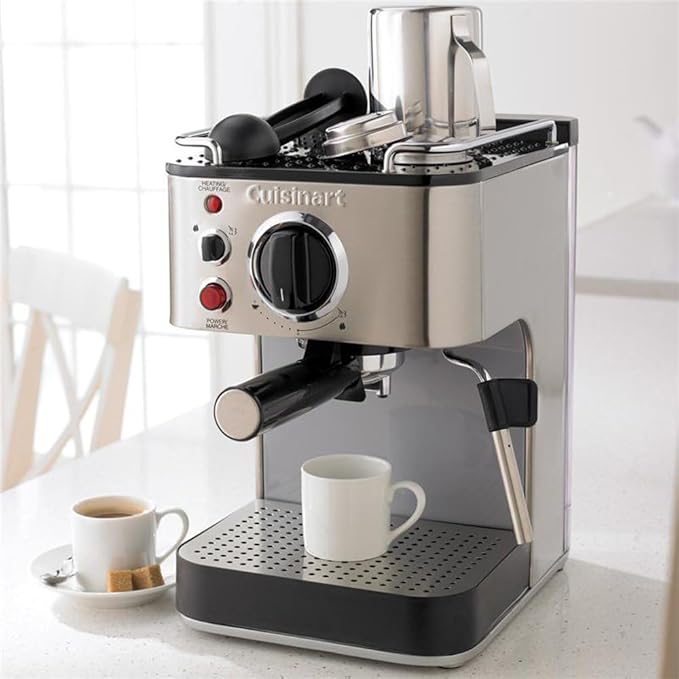 Cuisinart EM-100fr 15-Bar Stainless Steel Espresso Maker (Renewed) Bundle with 2 YR CPS Enhanced Protection Pack