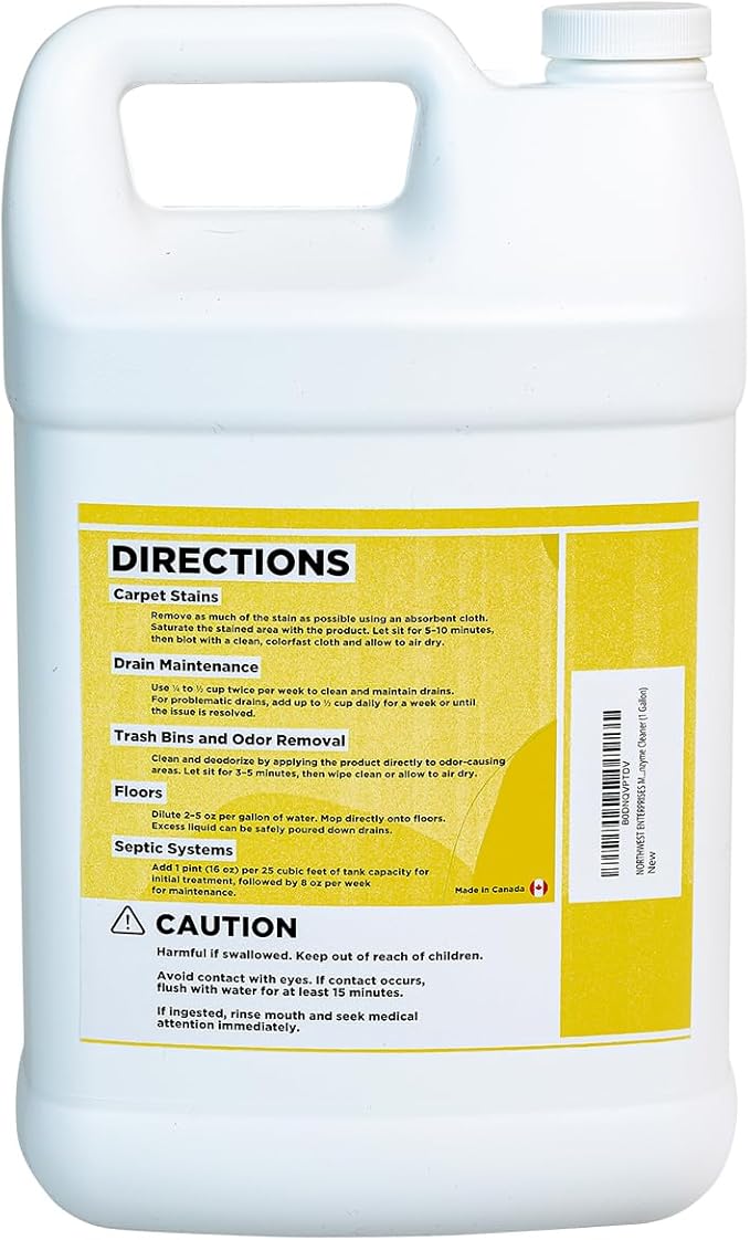 NORTHWEST ENTERPRISES Multi-Purpose Enzyme Cleaner - Household and Commercial Enzyme Cleaner, Fresh Lemon Scent (1 Gallon)