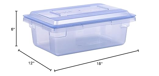 Carlisle FoodService Products CFS 10611C14 StorPlus Color-Coded Food Box Storage Container Only, 3.5 Gallon, 18" x 12" x 6", Blue (Pack of 6)