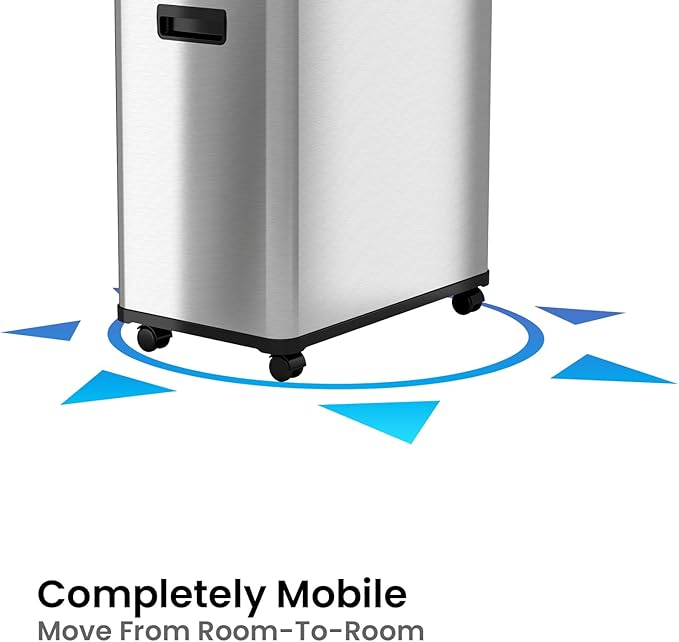 iTouchless 16 Gallon Touchless Sensor Kitchen Trash Can and Recycle Bin with Wheels, 60 Liter Stainless Steel Dual-Compartment (2 x 8 Gallon) Combo Recycling and Garbage Trashcan
