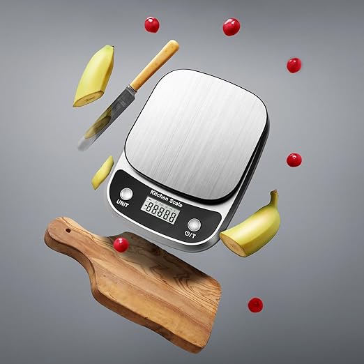 Food Kitchen Scale Digital Weight Grams and Oz,Professional Digital Kitchen Food Scales 10kg/1g for Weight Loss Dieting Baking Cooking,Stainless Steel Weighing Platform,LCD Display
