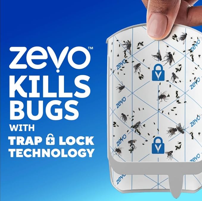 Zevo Flying Insect Trap Refills – 3 Cartridge Pack | Compatible with Zevo Plug-in Indoor Traps | 24/7 Protection from Flies, Fruit Flies & Gnats