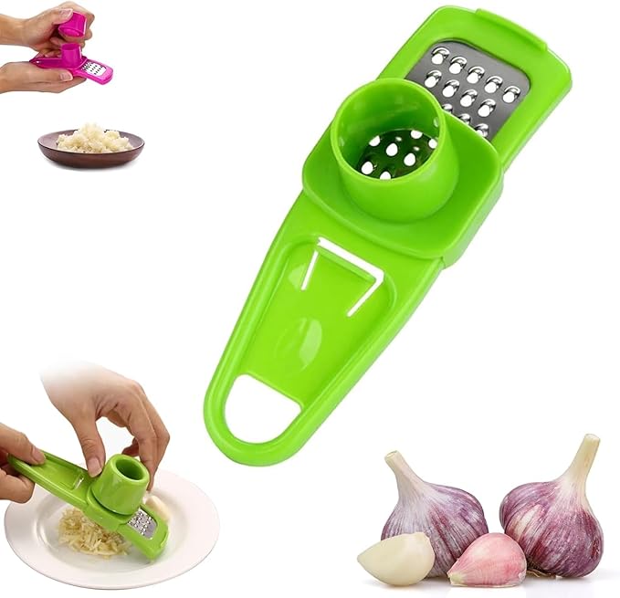 Green Hand Garlic Grinder-Small Hand Grinder for Garlic, 2024 New Hand Press Garlic Chopper, Hand Pepper Grinder, Garlic Press Hand Specialty Tools Kitchen and Dining, 1