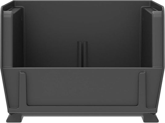 Akro-Mils 30210 AkroBins Plastic Storage Bins, Space-Saving Stackable Bins for Garage, Pantry, Craft Organization, 5-" x 4-" x 3-", Black, 24-Pack