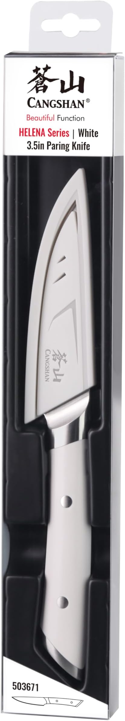 Cangshan HELENA Series German Steel Forged 3.5" Paring Knife with Sheath (White)