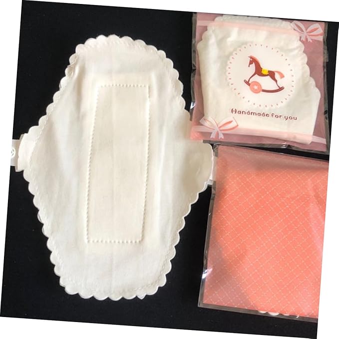 3pcs Reusable Cloth Menstrual Pads Washable Cotton Sanitary Towels with Button Fastening Soft Liners for Women Travel and Daily Use