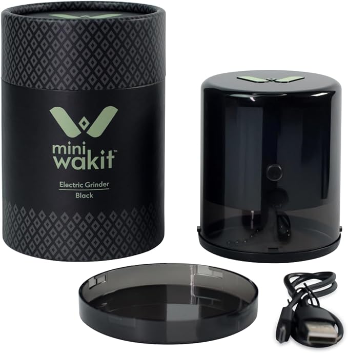 Mini Wakit Grinder (Black) – Rechargeable Electric Herb Grinder with Patented Ball & Chain Technology for Effortless Grinding – Compact, Easy-to-Use, Ideal for Kitchen, Herbs, and Spices