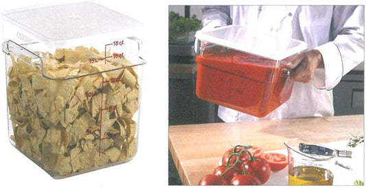 Cambro - 8SFSCW135 Camwear Polycarbonate Square Food Storage Container, 8 Quart (This does not come with a lid)
