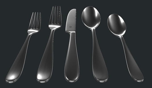 Matte Silverware Set, 18/10 Stainless Steel Satin Flatware, Modern Brushed Finish Cutlery, Dishwasher Safe & Durable, Built to Last (40-Piece, Fidenza)