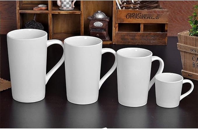 20oz Porcelain Coffee Mugs Set of 2, Large Tall Coffee Mugs with Handles, Modern Ceramic Coffee Cups for Coffee, Tea, Cocoa, Milk, Gifts for Women Men - White