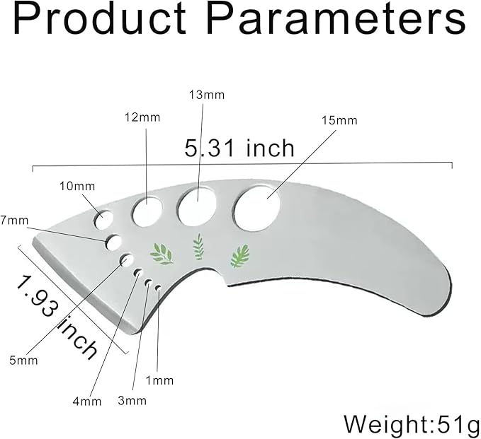 Herb Stripper 9 Holes, Stainless Steel Kitchen Herb Stripping Tool Loose Leaf Kale Razor Metal Leaf Pealer for Kale, Chard, Collard Greens, Thyme, Rosemary, Basil (2Pcs)