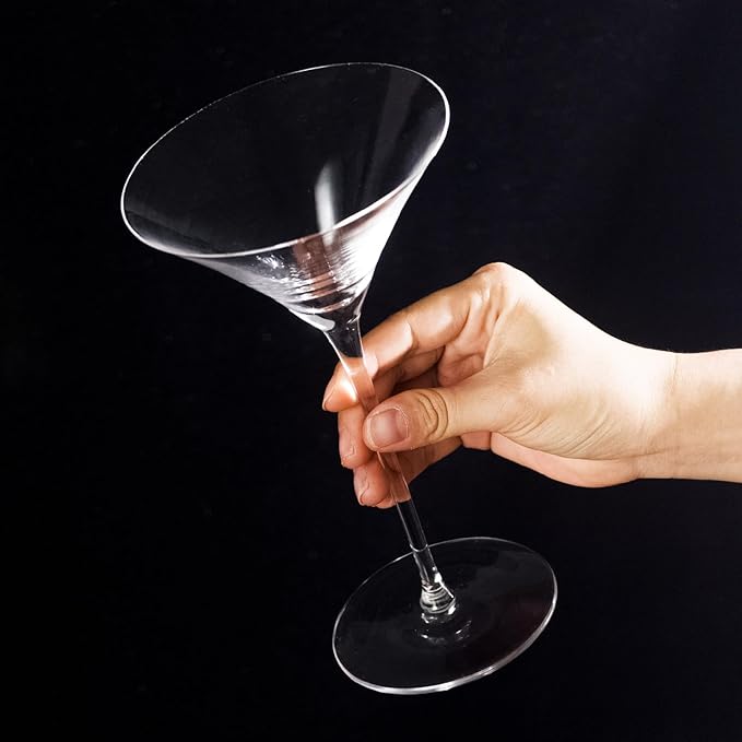 KAMMAK Martini Glasses Set of 2, 4.73 oz Clear Crystal Cocktail Glasses with Stem, Reusable Cocktail Glassware for Wedding Birthday Party, Bar, Margarita, Whiskey, Gin, Tequila, ZY1801