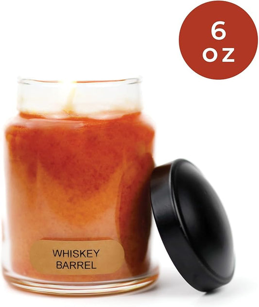 A Cheerful Giver - Whiskey Barrel - 6oz Baby Scented Candle Jar with Lid - Keepers of The Light - 35 Hours of Burn Time, Gift for Women, Brown