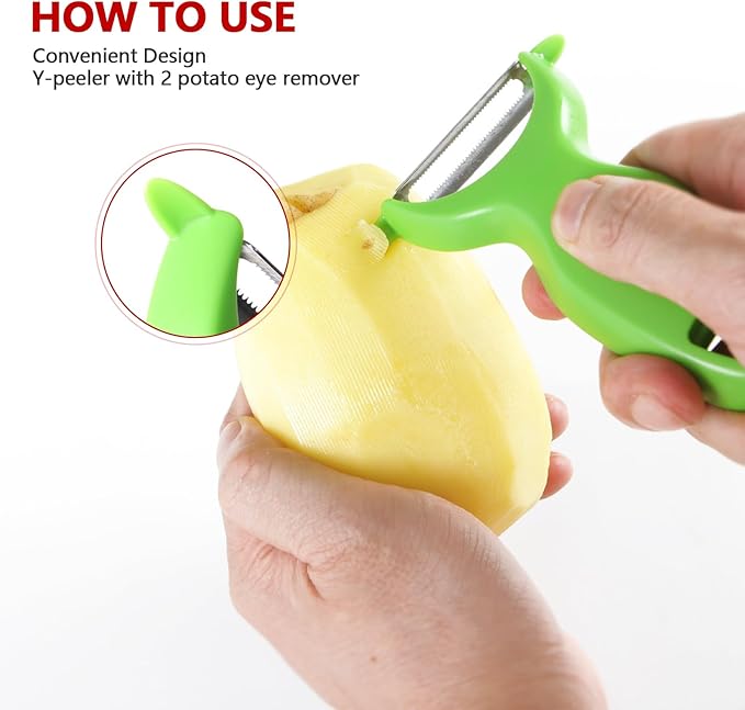 LHS Vegetable Peeler Set, 3 Packs Apple Peeler and Potato Peelers for Fruit Carrot Zucchini Cucumber, Stainless Steel Y Peeler Shredder Slicer Multifunctional Veggie and Fruit Peeler