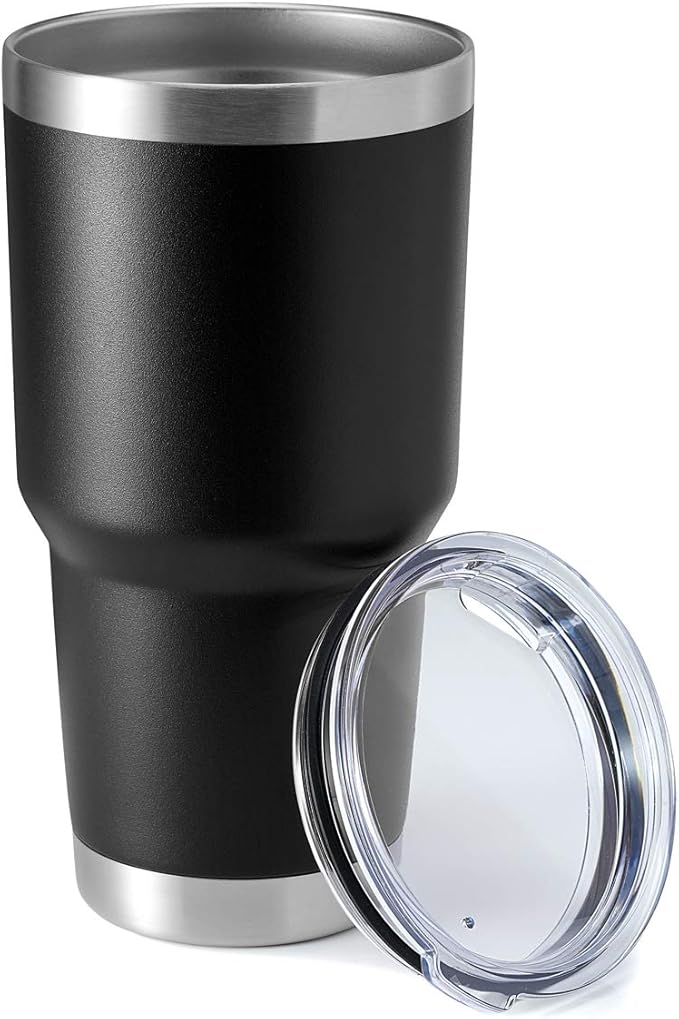 HASLE OUTFITTERS 30oz Stainless Steel Tumbler, Double Wall Vacuum Insulated Travel Mug Tumbler, Durable Insulated Coffee Mug, Gift Box Set (Black, 1)