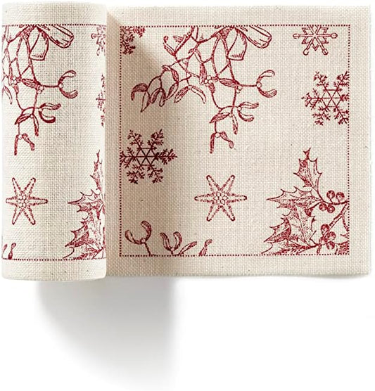 My Drap Recycled Cotton Cocktail Napkins On A Roll, Tear & Serve, Red Tartan Xmas (Small 4.5x4.5 Inch) 20 Luxury Disposable Bar Napkins, Perfect For Serving Drinks & Cocktails at Parties & Events.