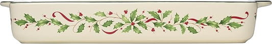 Lenox 898092 Holiday Rectangular Baking Dish, Large, Christmas, Festive Kitchen Decor