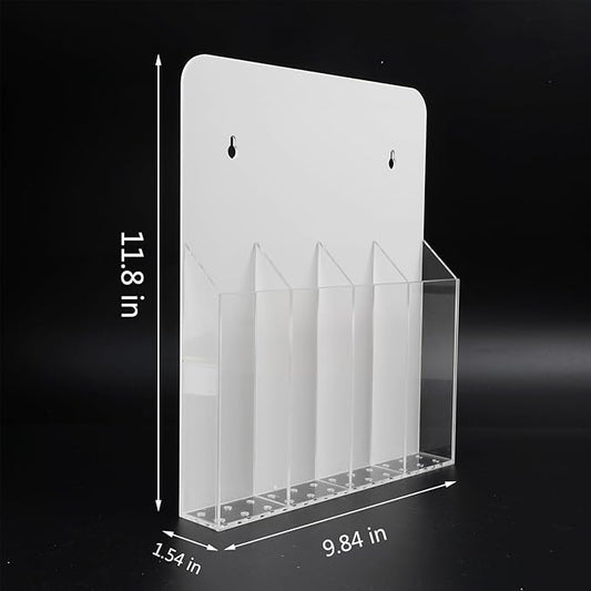Acrylic Straw Holder for Cabinet Door Large Capacity 12"x10" Reusable Tumbler Drinking Straws Organizer Dispenser Storage for Cupboard with Ultra Sticky Adhesive Squares and Stickers