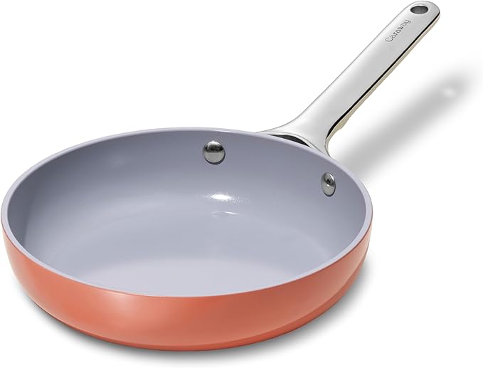 Caraway Nonstick Ceramic Mini Fry Pan (1.05 qt, 8") - Non Toxic, PTFE & PFOA Free - Oven Safe & Compatible with All Stovetops (Gas, Electric & Induction) - Perracotta