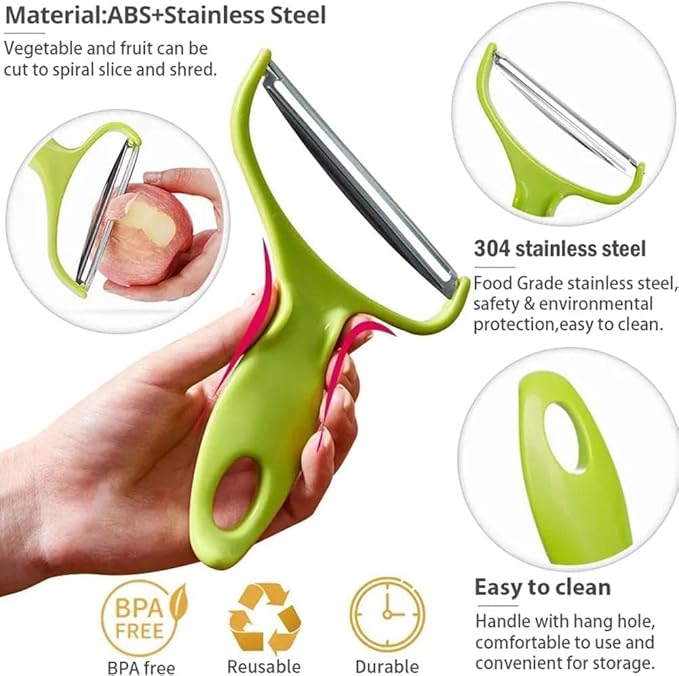 Stainless Steel Green Cabbage Shredder & Slicer - 18 * 12cm Fruit & Vegetable Grater, Peeler & Slicer for Home & Restaurants