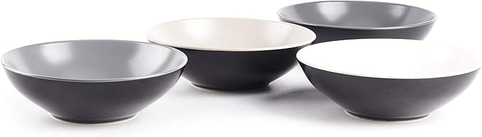 Colors Life 12pc Dinnerware Set, Very Cool - 4 Assorted Colors Grey, Light Grey, Light Beige and White