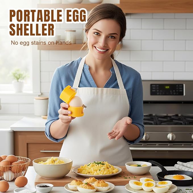 Egg opener, Upgrade Stainless Steel Egg Cutter Egg Cracker Tool Multifunctional Egg Cutter Multipack, 2026 New Egg Shell Separator for Raw Eggs Gadgets Cracker Tool (2, Orange)
