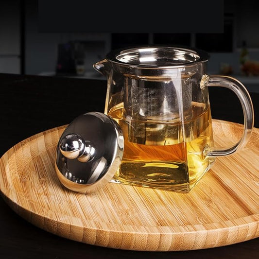 Homoyoyo Tea Kettle Stovetop Whistling Glass Tea Pot Strainer 950ml Infuser Teapot Kettle for