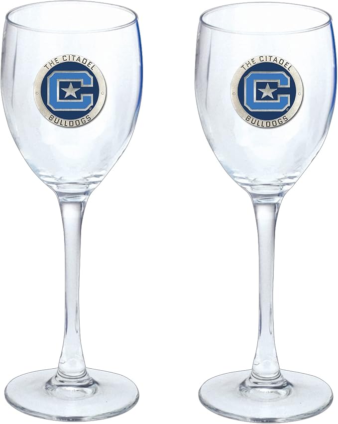 Heritage Pewter Citadel Glass Water Goblets β Set of 2 | 12 OZ Goblet Glasses | Expertly Crafted Pewter Glass