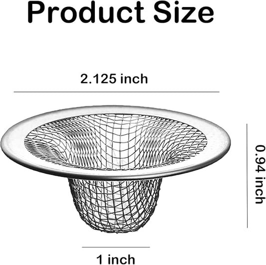 10PCS Mesh Sink Drain Strainer Hair Catcher, 2.125'' Stainless Steel Slop Basket Filter Trap, Bathtub Sink Drain Screen Filter Cover Mesh Bathroom Bathtub RV Laundry Lavatory Balcony Utility