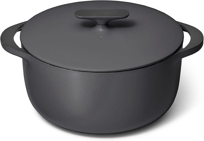 Caraway Enameled Dutch Oven - 6.5 qt Cast Iron Dutch Oven With Lid - 3 Layer Enamel Coating - No Seasoning Required - Compatible With All Stovetops - Oven Safe - No Forever Chemicals - Charcoal