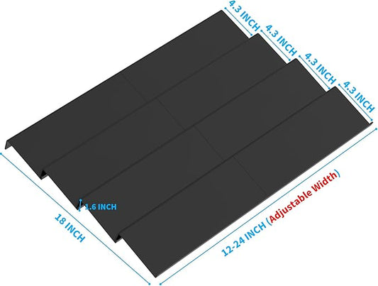 Acrylic Spice Drawer Organizer Rack Adjustable From 12 Inch to 24 Inch Wide, 4 Tier Spice Organizer Shelf for Kitchen Drawer Display, Kitchen Spice Rack Tray for Drawer