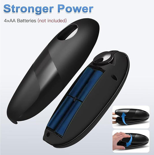 Battery Operated Electric Can Opener – Automatic, Hands-Free, Smooth Edge, One-Touch Jar Opener for All Can Shapes and Sizes, Portable and Safe Kitchen Gadget, Easy to Use for Seniors and Arthritis