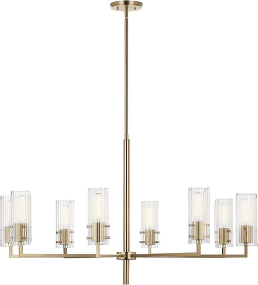 KICHLER Velestino 40.25" 8 Light Chandelier in Champagne Bronze, for Foyer, Dining Room, Living Room, Bedroom, (23.25" x 40.25") 52680CPZ