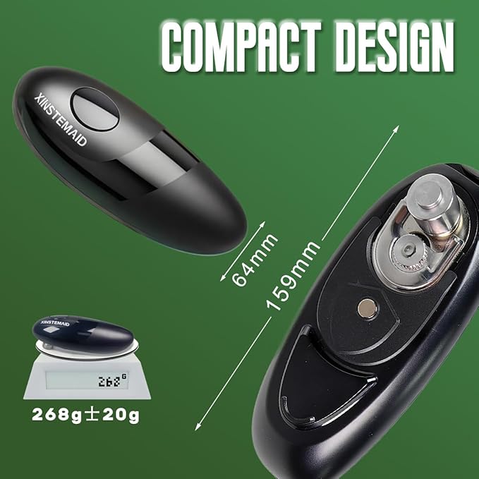 One Touch Electric Can Opener Fits All Can Sizes, Smooth Edge,Food Safe Kitchen Gadgets Automatic Can Opener for Kitchen
