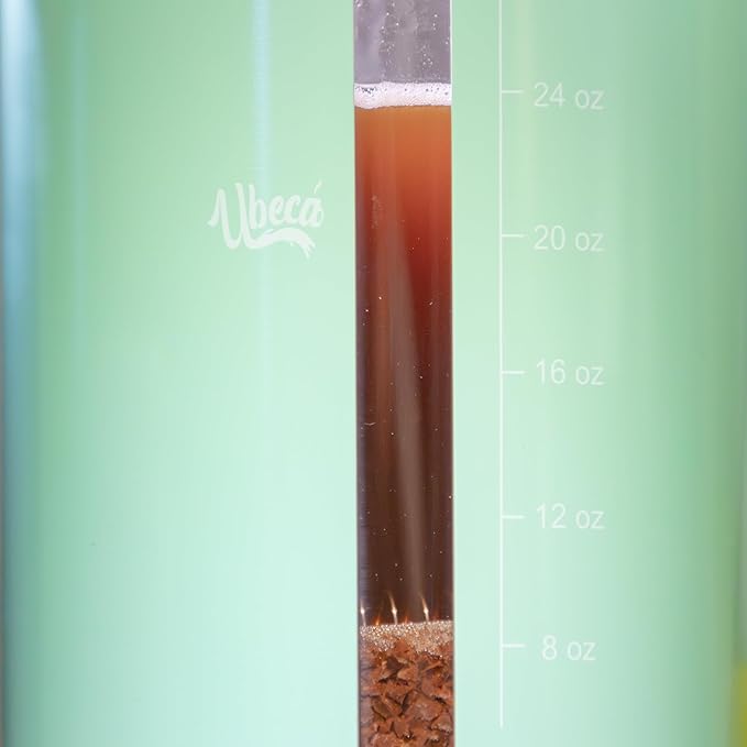 French Press 34 oz Coffee Maker, Mint Green Thick Borosilicate Glass, Bamboo Handle, 2-Layer Stainless Filter and cover, Easy Clean, Eco-Friendly Gift ready Set