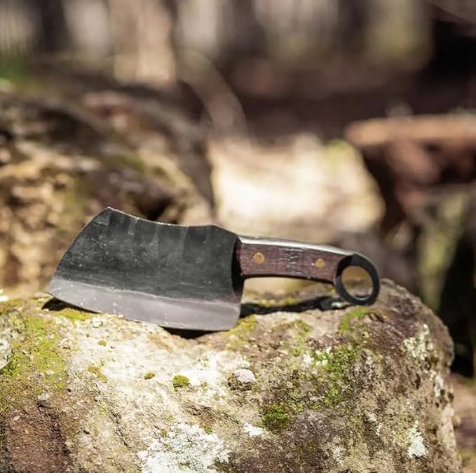 COOLINA Suratu Chopping Cleaver Chef's Knife, Multipurpose Handmade High-Carbon Stainless and Clad Steel, Kitchen, Home Cooking Knives