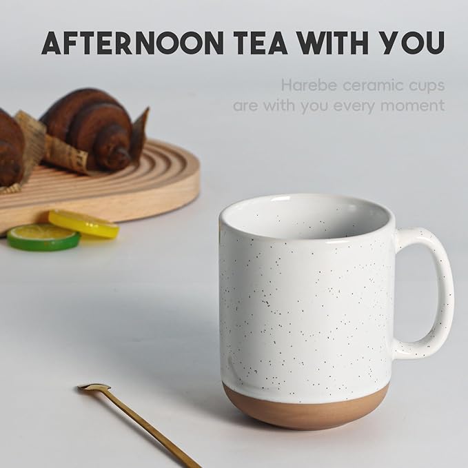 harebe 20 OZ Large Coffee Mug, Ceramic Tea Cup for Office and Home, Big Capacity with Handle, Microwave & Dishwasher Safe Cups for Men Women Mug Lovers, White