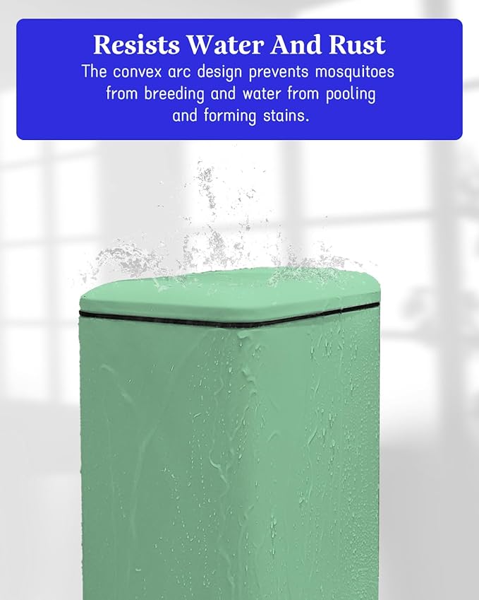 Bathroom Trash Can with Lid, 1.3 Gallon Trash Bin with Liner Bucket, Soft Close lid, Step on Green Trash Can, Stainless Steel Garbage Can for Restroom,Bedroom, Home Office