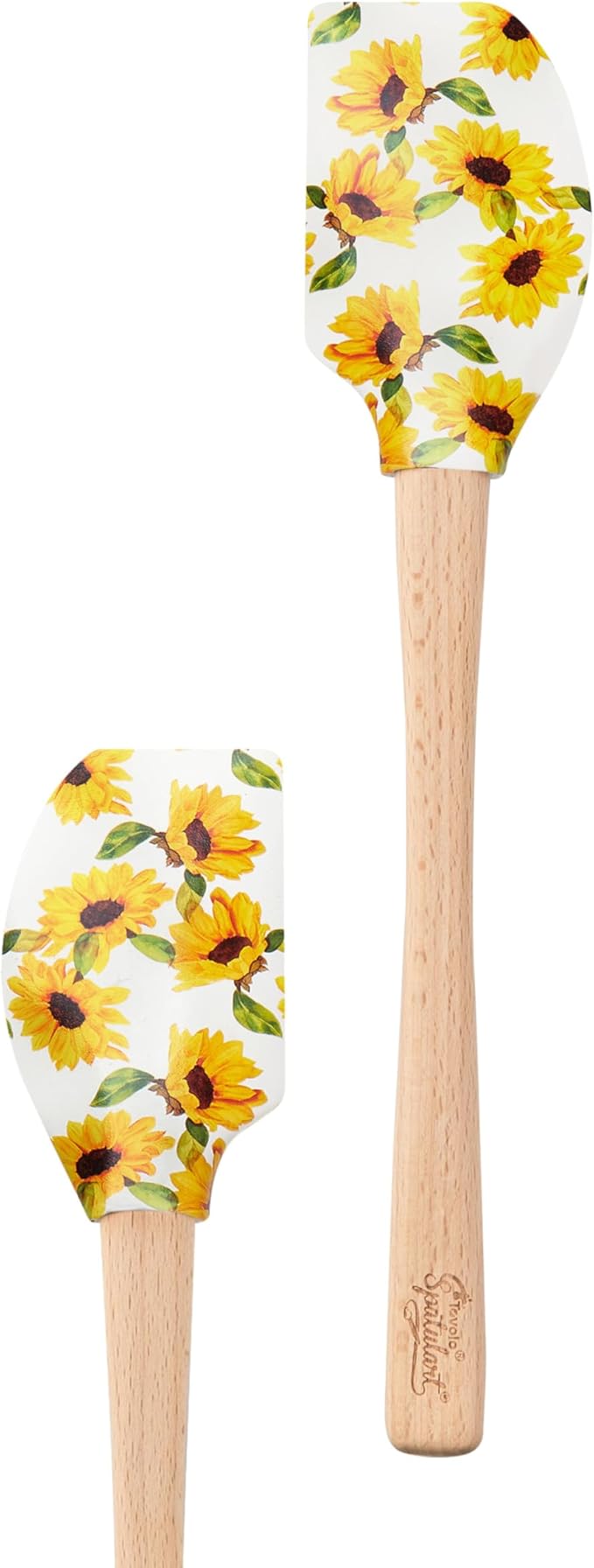 Tovolo Spatulart ‘Sunflower’ Silicone Spatula with Wood Handle – BPA Free, Heat-Resistant, Ideal for Baking, Mixing & Meal Prep