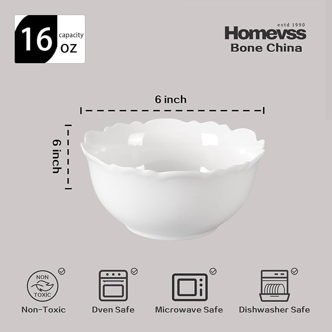HomeVss, New Bone China Dinnerware Set Embossed Winds, Service for 4-20pc Set