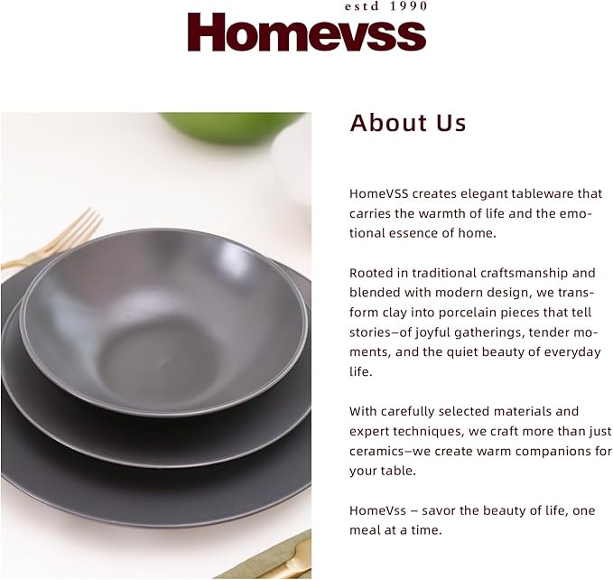 Stoneware Two-Tone Colors Life 18pc Dinner Set, Outside Shiny Black + Inside Matte Glaze Warm Grey