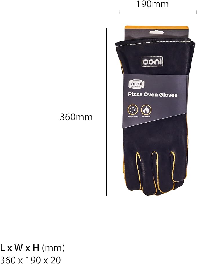 Ooni Grill Gloves - Heat and Fire Resistant, Protective Heat Proof Gloves Perfect for Outdoor Cooking, Grill, Fireplace, Barbecue or Pizza Oven