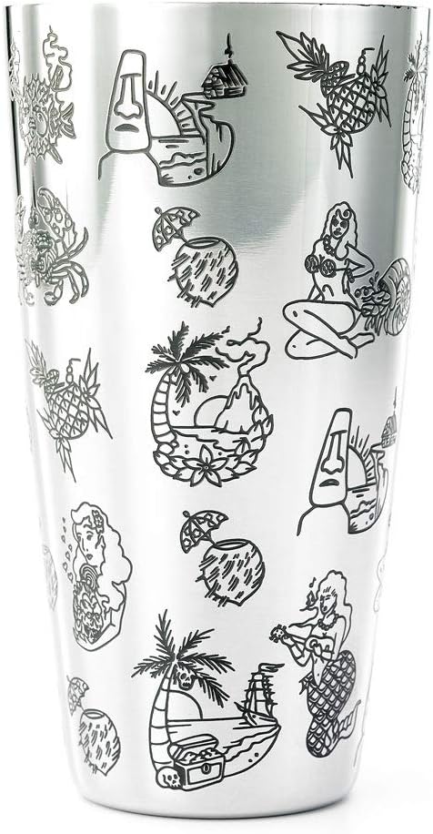 Barfly Cocktail Tin, Large 28 oz (828 ml), Stainless Steel, Tiki