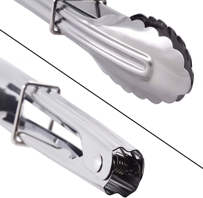 Mini Stainless Steel Serving Tongs Small Tongs for Serving Food Cooking Salad Grilling (7-Inch 3 Pieces)