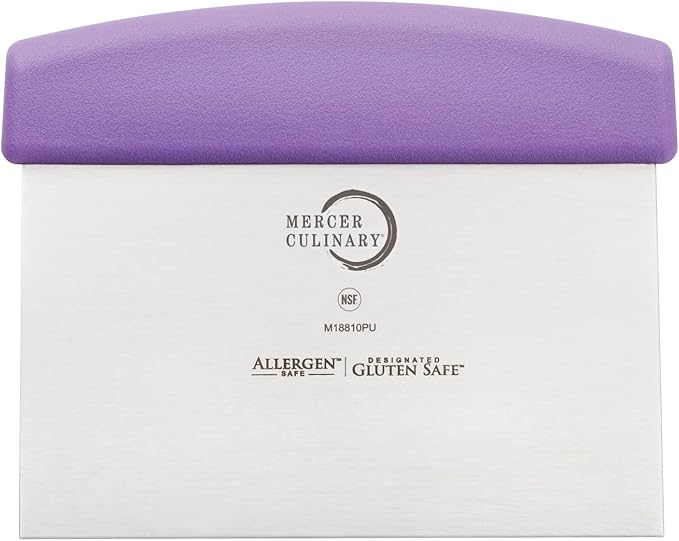 Mercer Culinary Millennia Bench Scraper, 6-Inch x 3-Inch Blade, with Purple Handle,