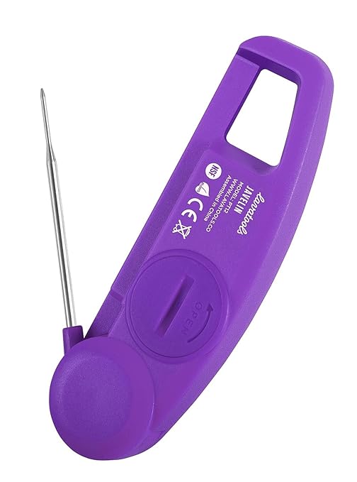 Lavatools Javelinยฎ Ultra-Fast 3-Second Digital Instant Read Meat Thermometer for Grill and Cooking, 2.75" Probe, Compact Foldable Design, Large Display, IP65 Water Resistant, NSF Certified โ Ube