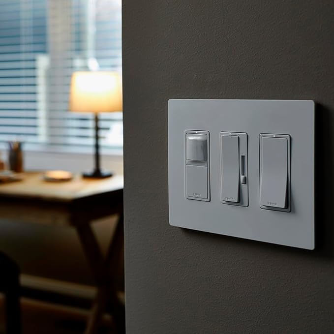 Legrand radiant RRW600UTCCCV4 600W Occupancy Motion Sensor Light Switch, 180 Degree Coverage, Auto On/Auto Off, Single Pole, White/Light Almond/Ivory (1 Count)