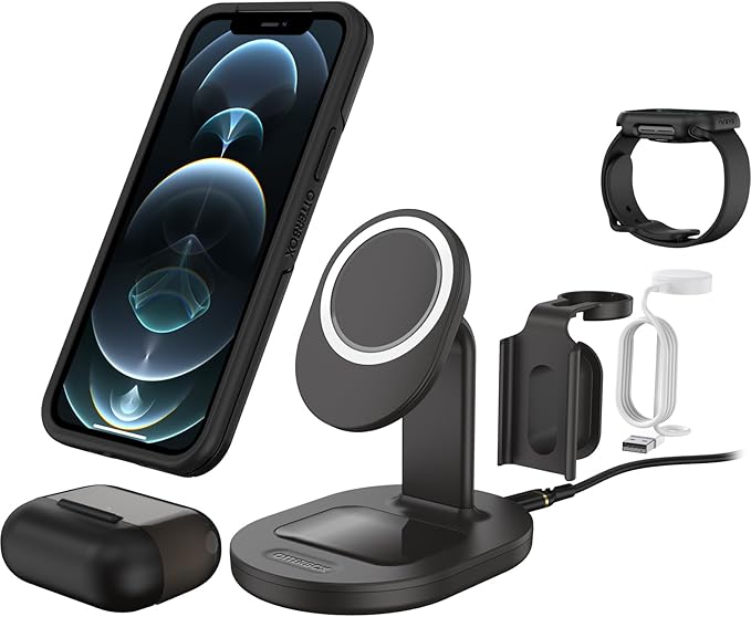 OtterBox 3-in-1 Wireless Charging Station for MagSafe - Black