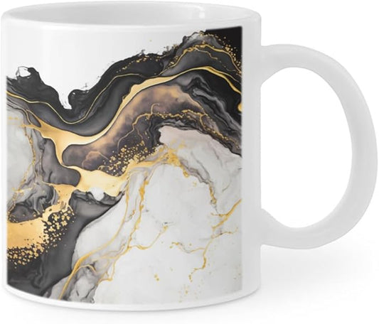Coffee Mugs Marble Pattern Ceramic Latte Mug with Handle 11 OZ for Men Women for Latte Cappuccino Cocoa Milk Dishwasher & Microwave Safe