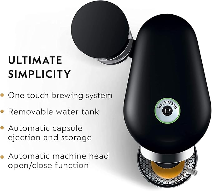 Nespresso Vertuo Plus Deluxe Coffee and Espresso Maker by Breville, Black